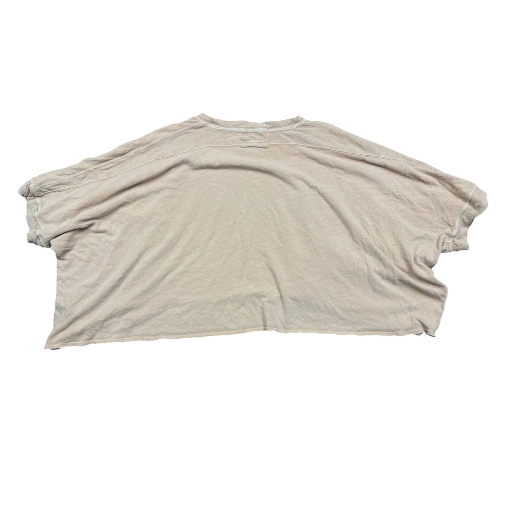 Free People We The Free Tee XS Boxy Cropped Raw Hem Coral Boho Minimalist - Picture 6 of 6